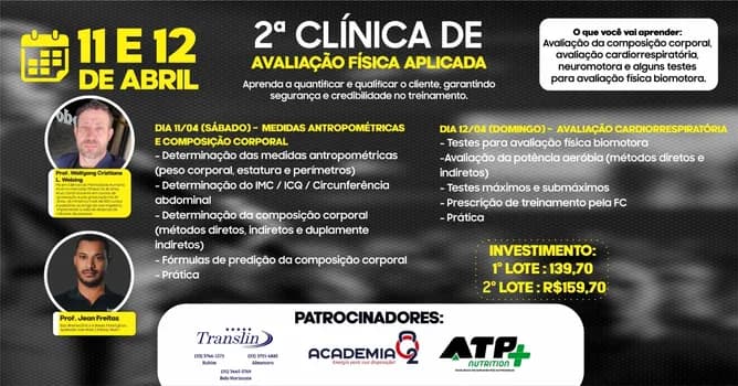Imagem do 2ª CLÍNICA DE AVALIAÇÃO FÍSICA APLICADA