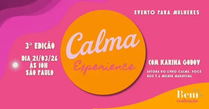 Imagem do 3ª edição Calma Experience