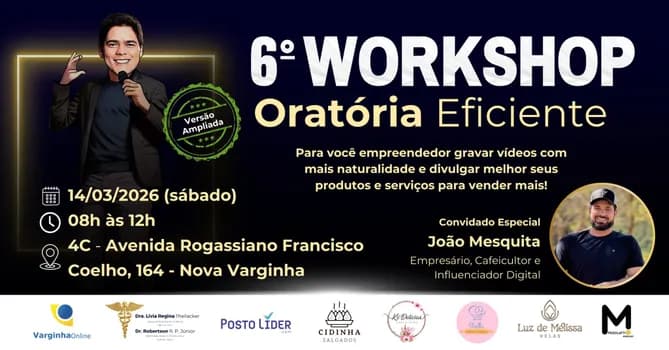 Imagem do 6º Workshop Oratória Eficiente - Versão Ampliada