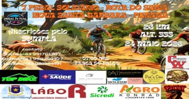 7º Pedal Solidário -  Rota do Sabiá em Nova Santa Bárbara