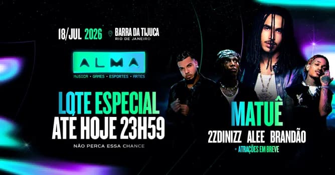 Imagem do ALMA Festival 2026 @ Riocentro /RJ