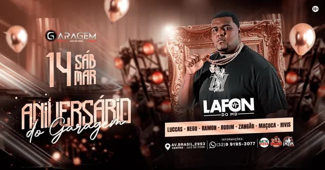 Imagem do ANIVERSÁRIO DO GARAGEM | LAFON DO MD Show Nacional