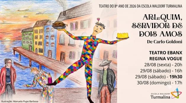 Imagem do Arlequim, servidor de dois amos