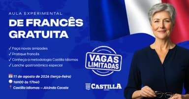 Aula Experimental de Francês Gratuita em Belém