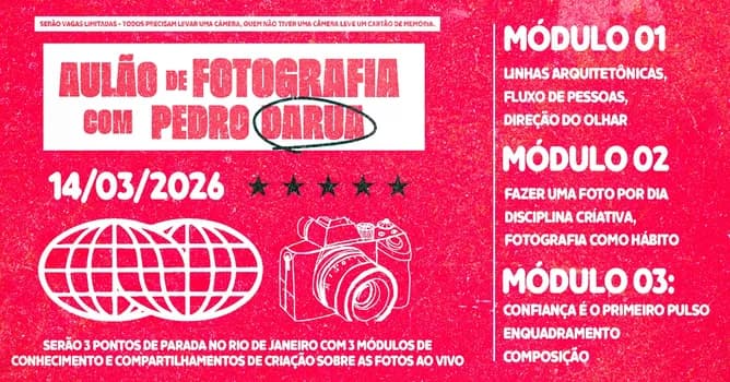 Imagem do Aulao de FOTOGRAFIA com Pedro DaRua