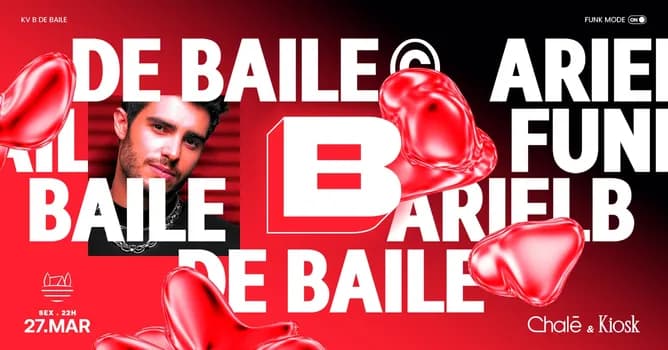 Imagem do B de BAILE com ARIEL B | 27/03