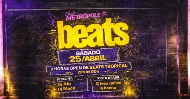 Imagem do BEATS - 2 Horas de beats - Sábado - 25/Abril
