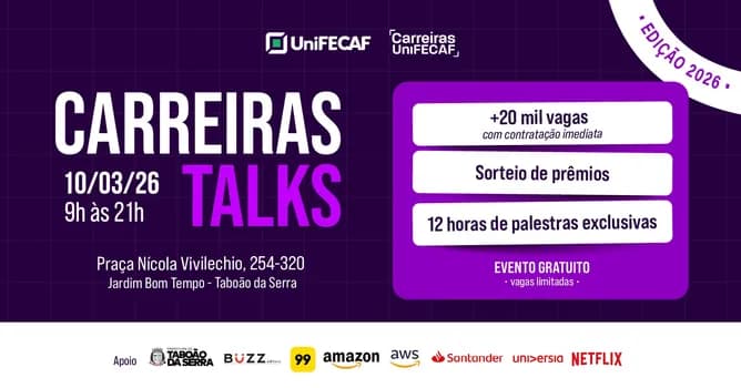 Imagem do Carreiras Talks 2026
