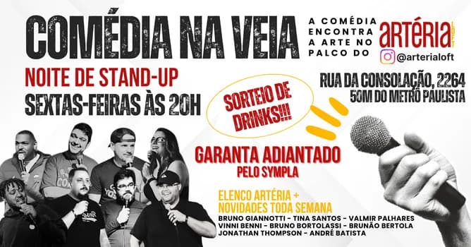 Imagem do COMÉDIA NA VEIA - SEXTAS DE MARÇO
