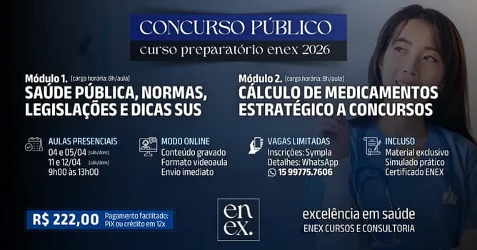 Imagem do CONCURSO PÚBLICO - Curso Preparatório Enex 2026