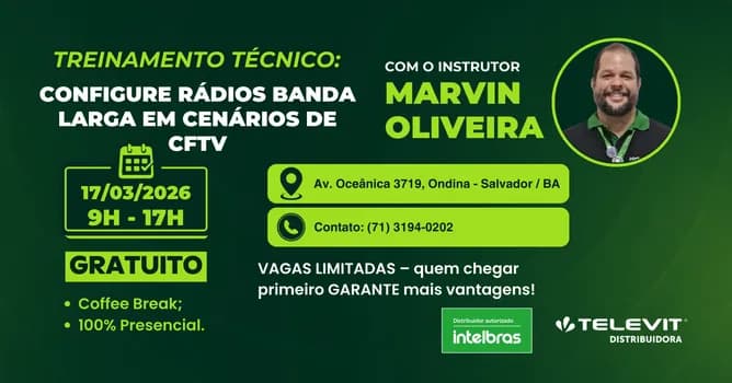 Imagem do Configure rádios Banda Larga em cenários de CFTV