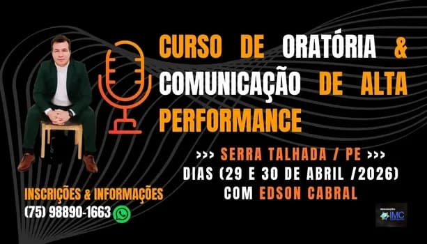 Imagem do CURSO DE ORATÓRIA E COMUNICAÇÃO DE ALTO IMPACTO