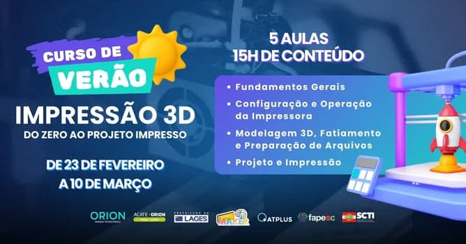 Imagem do Curso de Verão Orion - Impressão 3D