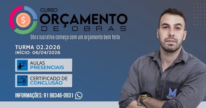 Imagem do CURSO ORÇAMENTO DE OBRAS - TURMA 02.2026
