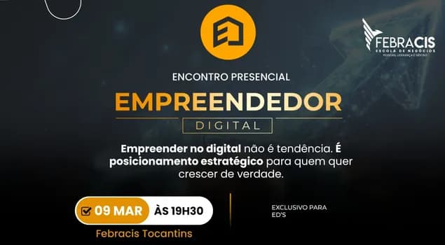 Imagem do EVENTO PRESENCIAL - EMPREENDEDOR DIGITAL