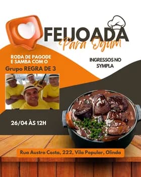 Feijoada pra Ogum com roda de pagode em Olinda