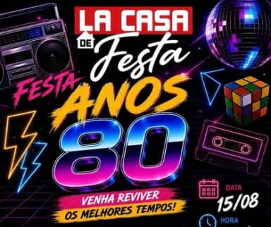 Festa anos 80 em Flores da Cunha