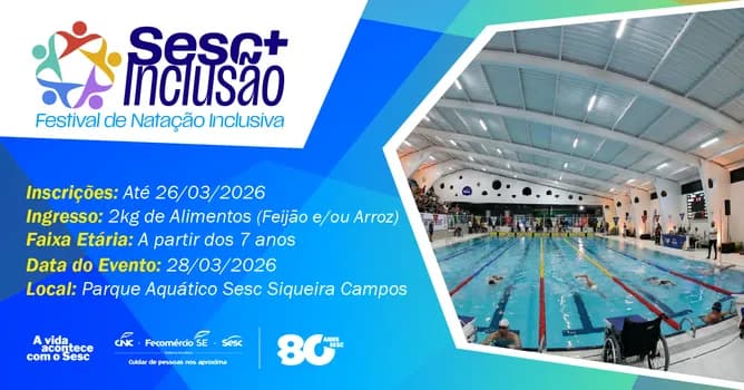 Imagem do FESTIVAL DE NATAÇÃO INCLUSIVA SESC/SE 2026