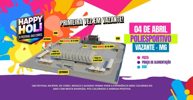 Imagem do Happy Holi Festival das cores