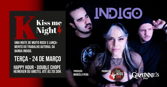 Imagem do KISS ME NIGHT - Grainne's apresenta ÍNDIGO