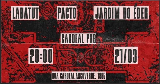 Imagem do Labatut, Pacto e Jardim do Éder no Cardeal Pub