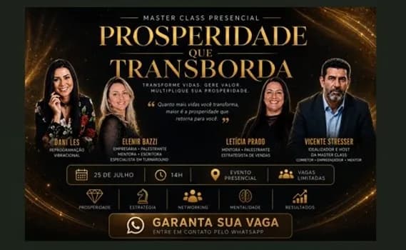Imagem do MASTER CLASS PROSPERIDADE QUE TRANSBORDA