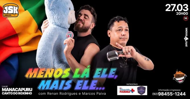 Imagem do MENOS LÁ ELE, MAIS ELE stand up comedy manaus