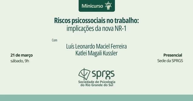 Imagem do Minicurso Riscos psicossociais no trabalho