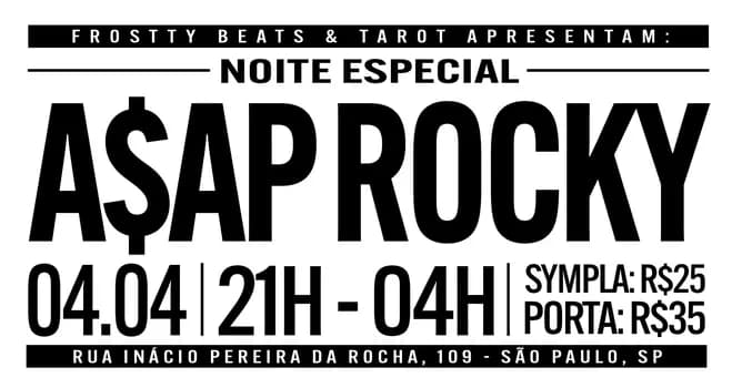 Imagem do NOITE ESPECIAL A$AP ROCKY