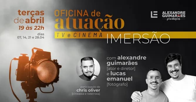 Imagem do Oficina de Atuação TV e Cinema - IMERSÃO