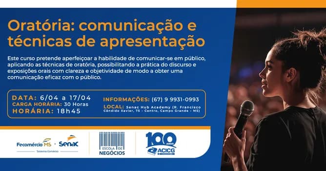 Imagem do Oratória: comunicação e técnicas de apresentação