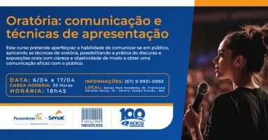 Oratória: comunicação e técnicas de apresentação em Campo Grande