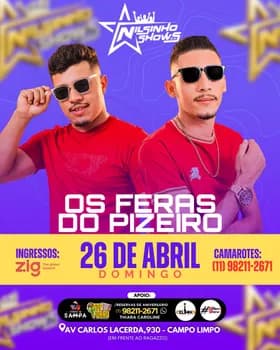 Os Feras do Pizeiro no Nilsinho Shows 2.0 em São Paulo