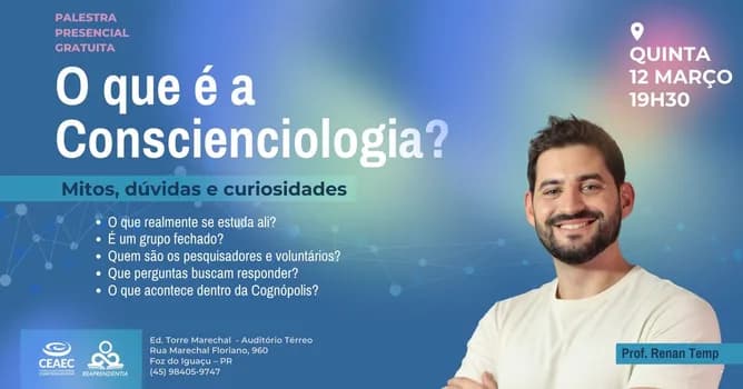 Imagem do Palestra Gratuita: O que é a Conscienciologia?