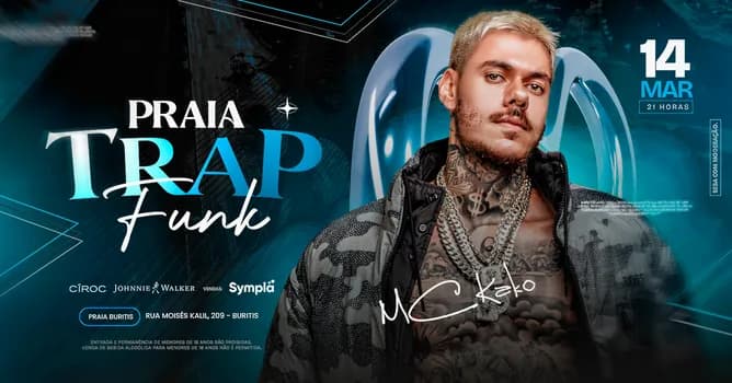 Imagem do PRAIA TRAP FUNK convida MC KAKO