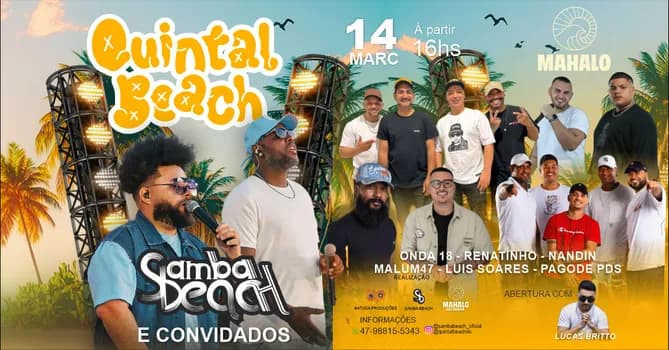 Imagem do QUINTAL BEACH NO MAHALO - SAMBA BEACH E CONVIDADOS