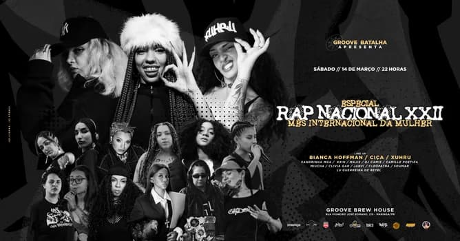 Imagem do RAP NACIONAL XXII  Especial Mês da Mulher