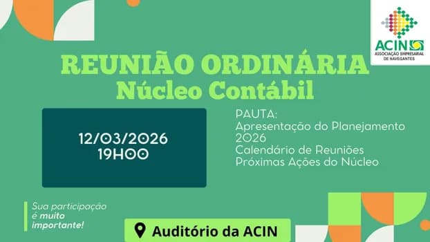 Imagem do Reunião Ordinária - Núcleo Contábil - ACIN