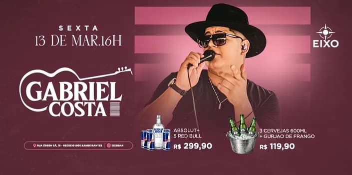Imagem do SEXTA NO EIXO COM GABRIEL COSTA