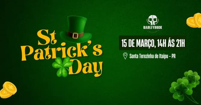 Imagem do St Patrick's Day - Barleyrock Cervejaria