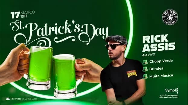 Imagem do St. Patrick's Day com Rick Assis no Old Town 