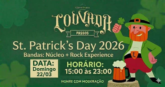Imagem do St Patricks Day Louvada Passos 2026