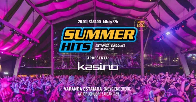 Imagem do Summer Hits com Kasino| 28.03 | 14h às 22h