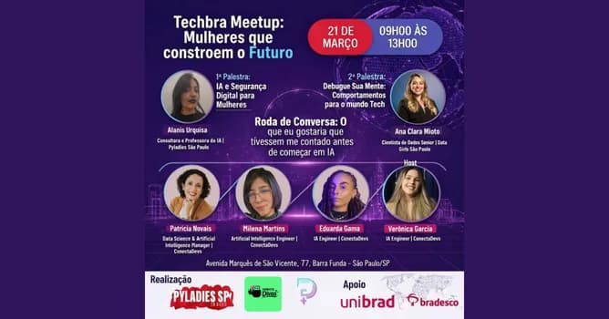 Imagem do Techbra Meetup: Mulheres que constroem o futuro