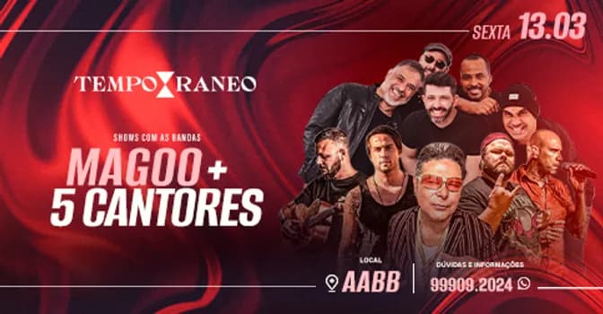 Imagem do  TEMPORANEO | Banda MAGOO + 5 CANTORES