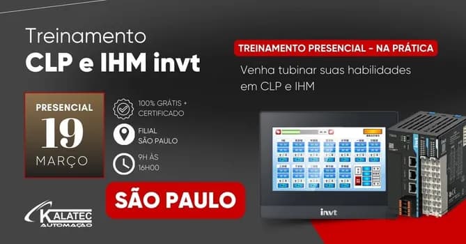 Imagem do Treinamento de CLP e IHM invt - Presencial