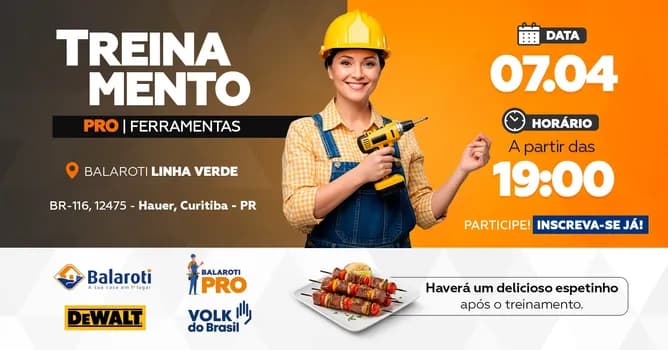 Imagem do Treinamento Dewalt e Volk - Balaroti Linha Verde