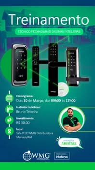 Imagem do TREINAMENTO TECNICO FECHADURA DIGITAIS INTELBRAS