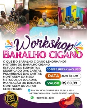 Imagem do Workshop Presencial  Introdução ao Baralho Cigano