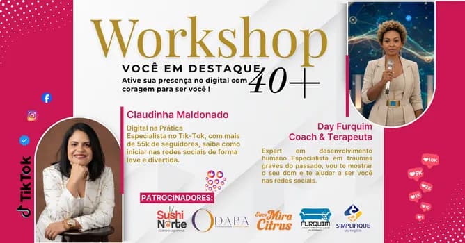 Imagem do Workshop - Você em Destaque 40+